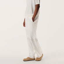 Load image into Gallery viewer, White Waxed Finish Silk-Linen Casual Pants
