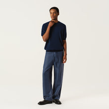 Load image into Gallery viewer, Sapphire Blue Knit Crewneck Short-Sleeve Top