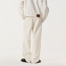 Load image into Gallery viewer, White Waxed Denim Baggy Pants