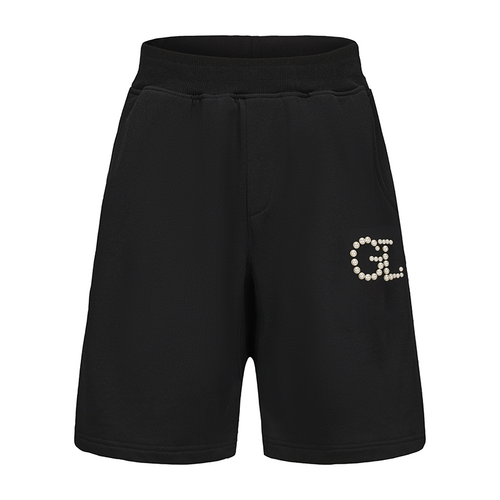Black White Pearl Logo Shorts