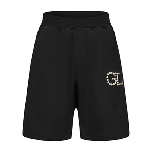 Black White Pearl Logo Shorts