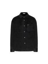 Load image into Gallery viewer, Black Velvet Shirt Jacket
