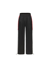 Load image into Gallery viewer, Cream White Black and Red Patchwork School Sweatpants