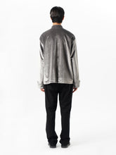 Load image into Gallery viewer, Jewel Button Mercury Gray Velvet Tang Suit Jacket