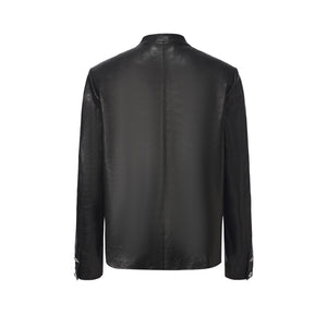 Black Sheep Leather Chinese Tunic Suit