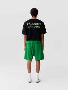 Green Rhinestone Logo Shorts
