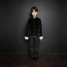 Load image into Gallery viewer, Black and Pink Velvet Tang Suit For Kids