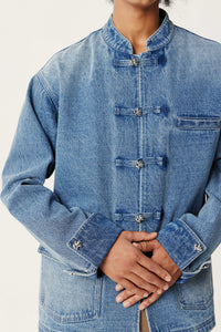 Denim Washed Tang Suit Jacket