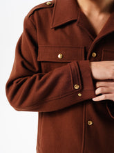 Load image into Gallery viewer, Caramel Wool Navy Jacket