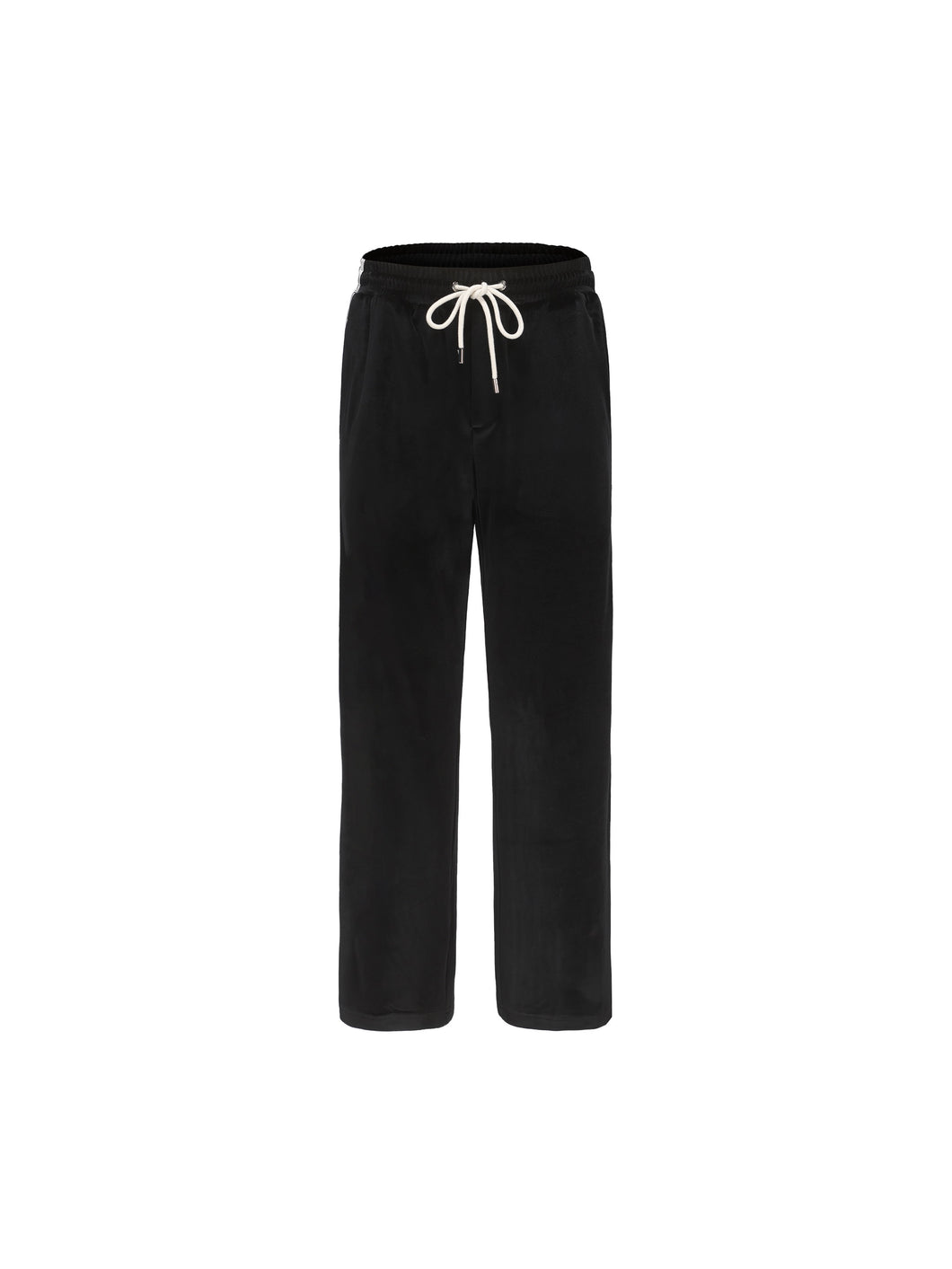 Black & White Velvet Stripe Patchwork Trousers