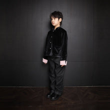 Load image into Gallery viewer, Black and Pink Velvet Tang Suit For Kids