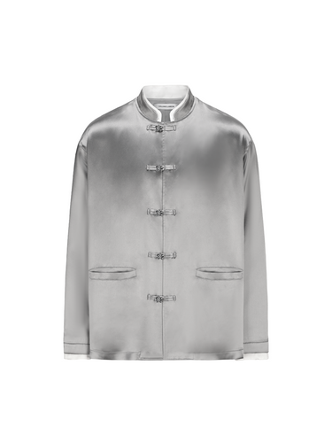 Mercury Gray Acetic Acid Fabric Tang Suit