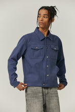 Load image into Gallery viewer, Midnight Blue Suede Fabric Jacket