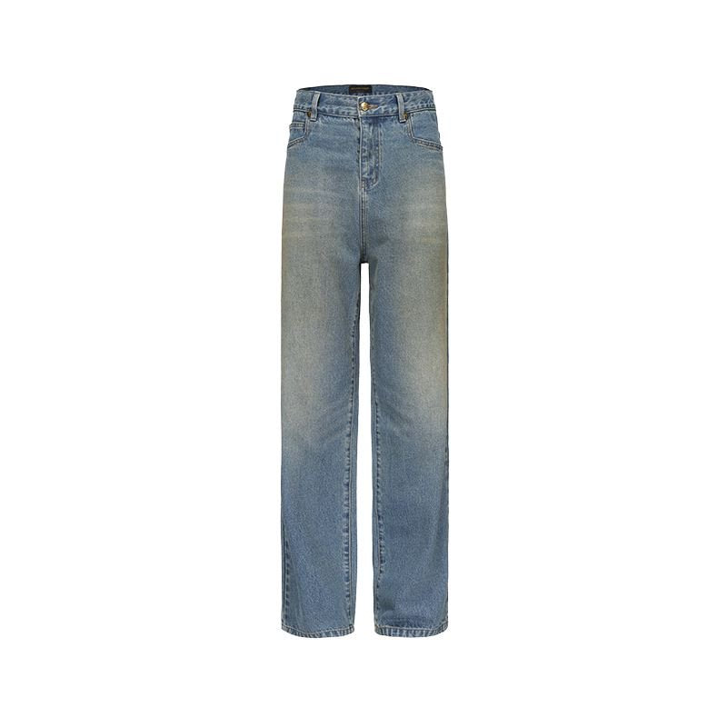 Dark Blue Sunset Washed Baggy Denim Jeans