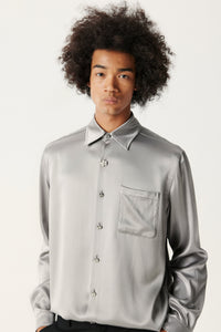 Mercury Gray Mulberry Silk Shirt