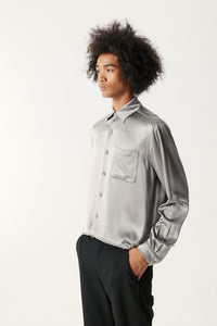 Mercury Gray Mulberry Silk Shirt