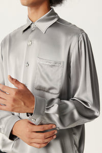 Mercury Gray Mulberry Silk Shirt