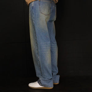 Dark Blue Sunset Washed Baggy Denim Jeans