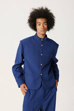 Load image into Gallery viewer, Prussian Blue Chinese Tunic Suit-long Version