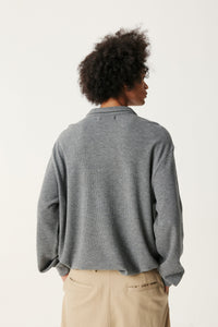 Grey Wool Polo Shirt