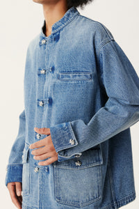 Denim Washed Tang Suit Jacket