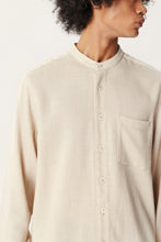 Load image into Gallery viewer, Beige Tencel Wool Band-collar Shirt