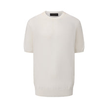 Load image into Gallery viewer, White Knit Crewneck Short-Sleeve Top
