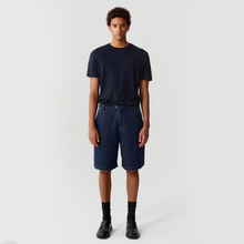 Load image into Gallery viewer, Dark Blue Silk Denim Shorts