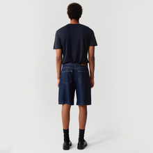 Load image into Gallery viewer, Dark Blue Silk Denim Shorts