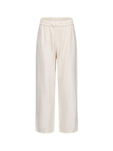 Beige Tencel Linen Pants