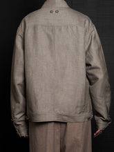 Load image into Gallery viewer, Olive Green Wool Linen Chinese Tunic Suit