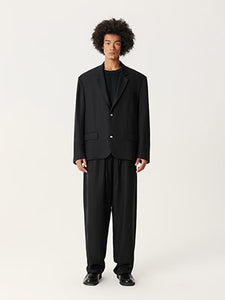 Black Tencel Linen Casual Suit