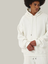 Load image into Gallery viewer, Cream White Casual Patchwork Hoodie