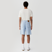 Load image into Gallery viewer, Light Blue Silk Denim Shorts