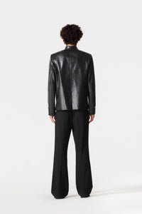 Black Sheep Leather Chinese Tunic Suit