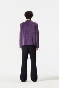 Violet Corduroy Chinese Tunic Suit