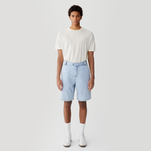 Load image into Gallery viewer, Light Blue Silk Denim Shorts