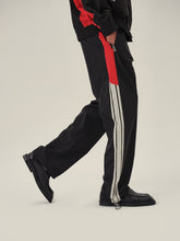 Load image into Gallery viewer, Cream White Black and Red Patchwork School Sweatpants