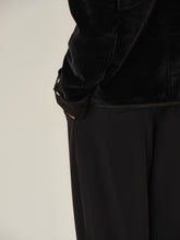 Load image into Gallery viewer, Black Wide-Leg Casual Trousers