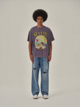 Load image into Gallery viewer, Taro Purple Retro Beach Print T-shirt