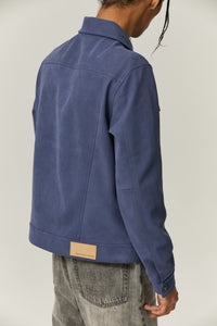 Midnight Blue Suede Fabric Jacket