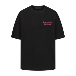 Black Pink Rhinestone Logo T-shirt