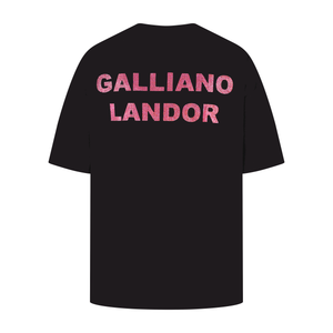 Black Pink Rhinestone Logo T-shirt