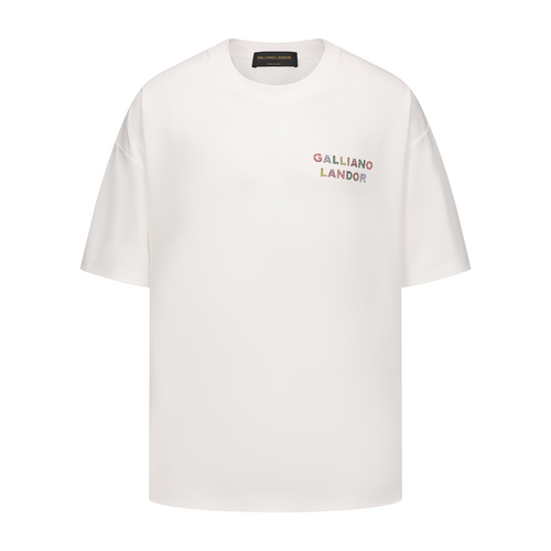 White Rainbow Rhinestone Logo T-shirt