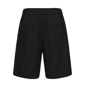 Black Tencel Linen Shorts