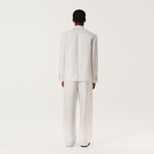 Load image into Gallery viewer, Cream White Tencel Blend with Silk Panel Casual Blazer
