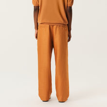 Load image into Gallery viewer, Golden Bronze Waxed Finish Silk-Linen Casual Pants