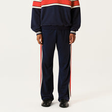 Load image into Gallery viewer, Navy Blue Red White Stripe Panel Pants