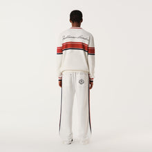Load image into Gallery viewer, Cloud Dance White Red Blue Stripe Knit Polo Sweatshirt