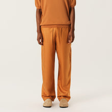 Load image into Gallery viewer, Golden Bronze Waxed Finish Silk-Linen Casual Pants